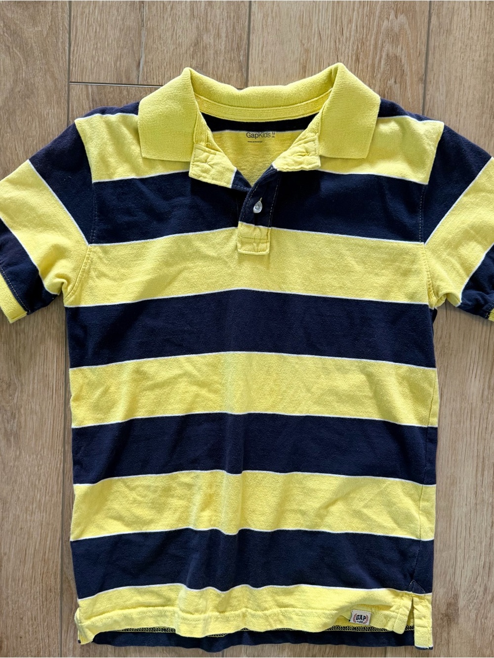 GAP Navy & Yellow Wide Stripe Polo